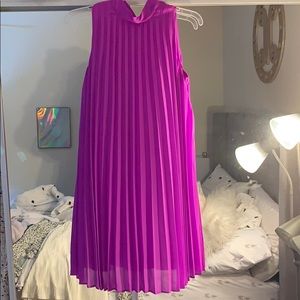 Purple Pleated Dress